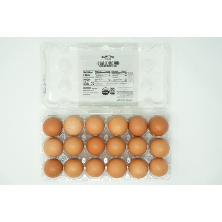Marketside Large Brown Eggs, 18 Count, from hens raised with