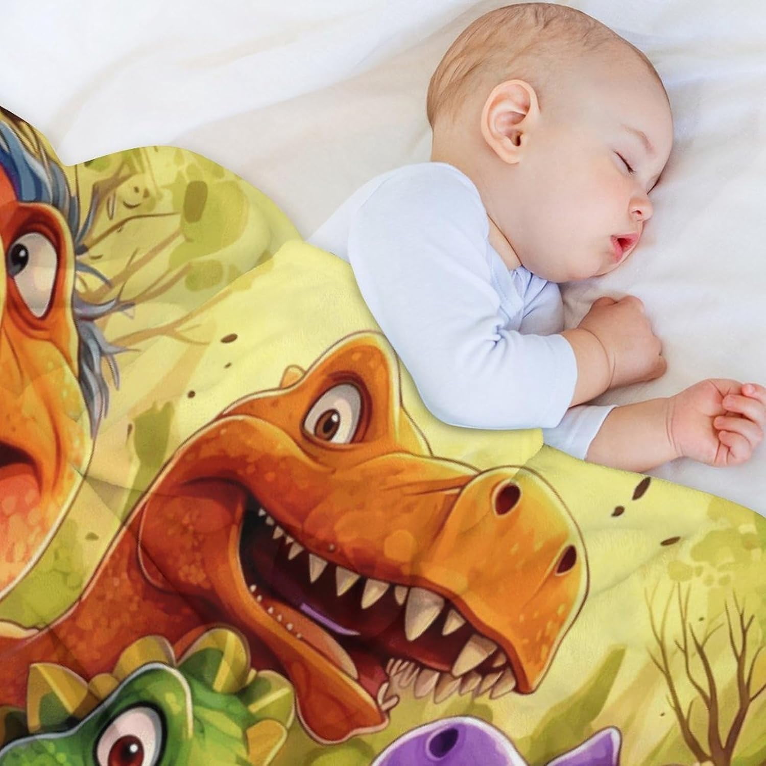 Dinosaur Blanket for Boys & Kids - Blanket Boom Ultra Soft Flannel Fleece Throw, Cute 3D Dino Print Plush Bed Blanket for Toddlers, Cozy Warm for Couch Sofa & Travel, 50"x60"