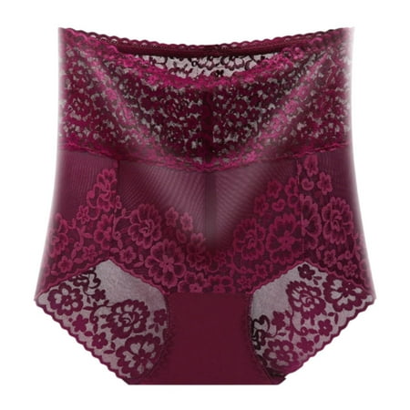 

XZHGS Solid Spring Plus Size Women s Panties Girls Lace Panties Cotton Comfortable Not Card Crotch Breathable Transparent Middle Waist Lift Women underwear Boyshorts High Waist Pack