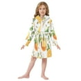 thumbnail image 6 of FORMRS Niños Bathrobe Unisex Hooded Robe Soft Plush Pajamas Sleepwear, Size 4-6T, Floral Watercolor Oranges, 6 of 7