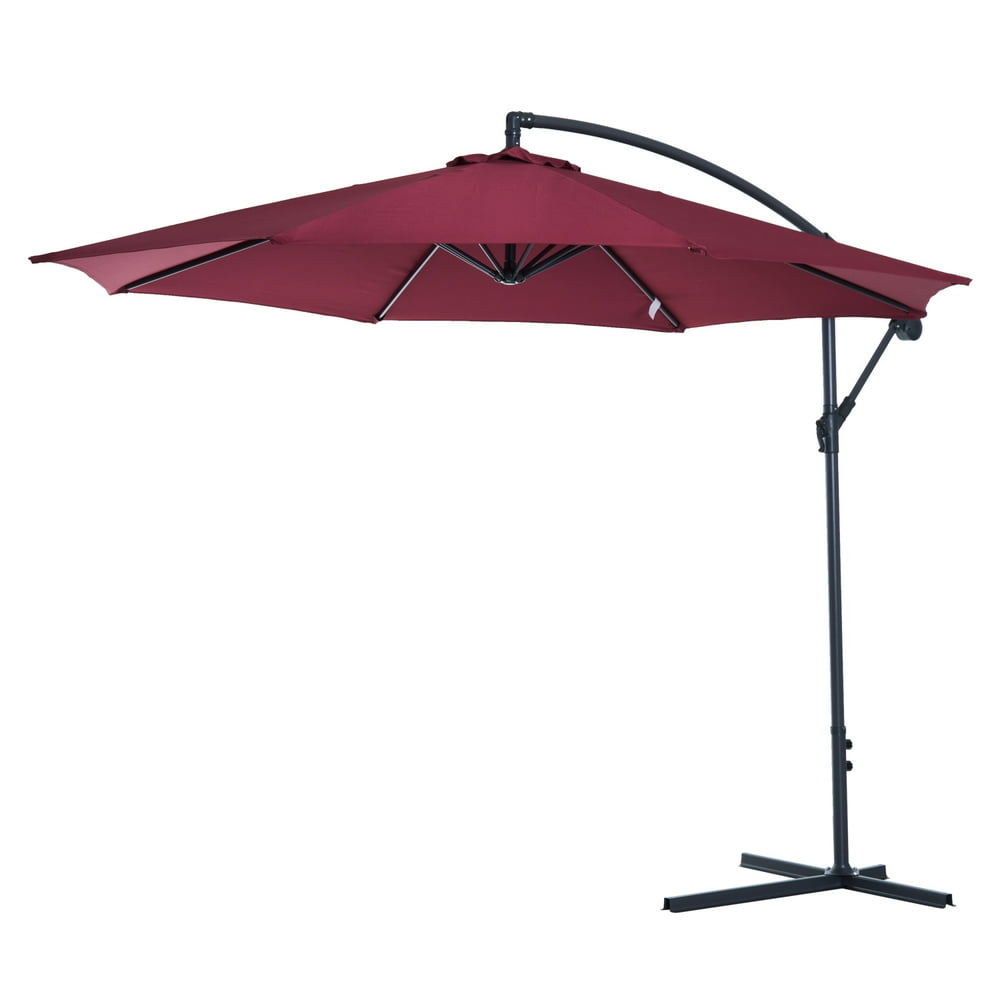 Outsunny 10' Cantilever Hanging Tilt Offset Patio Umbrella with UV