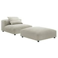 thumbnail image 4 of Solace Modular Upholstered Fabric Armless Chair and Ottoman Set in Linen, 4 of 10