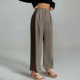 thumbnail image 7 of Odbmxy Pants Plus Women Long High Waist Straight-Leg Women Trousers Quick Drying Loose Brown Solid Color Formal Dressy Pants,5XL, 7 of 7