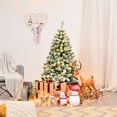 thumbnail image 3 of Costway 135 cm Árbol de Navidad Artificial Pino Nevado Iluminado con Bisagra 200 Luces Led Base Plegable de Metal, 3 of 7
