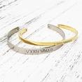 thumbnail image 7 of Personalized Father's Day Gift for Dad Couple's Gift for Him Matching His and Hers Set Roman Numerals Anniversary Date Engravable Cuff Bangle Bracelet with Gift Box [M-Silver |W-Gold], 7 of 7