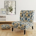 thumbnail image 2 of Designart « Azure Cream Coastal Dream Florals » Fauteuil d'Appoint Rembourré à Motif Floral Bleu - Fauteuil de Style Cottage pour Chambre, 2 of 7
