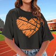thumbnail image 2 of T-Shirts Décontractés pour Femmes, T-Shirts Graphiques Imprimés, Hauts Confortables pour Tous les Jours et Blouses Élégantes à Manches Courtes et Col Rond, 2 of 4