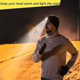 thumbnail image 3 of Gorro de punto con luz LED, recargable por USB, 4 luces LED, unisex, cálido, para invierno, con linterna, 3 of 5