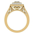 thumbnail image 3 of 0.90 CT TW Square Halo with Princess& Filigree Cluster Ring 18K Gold (G,VS), 3 of 5