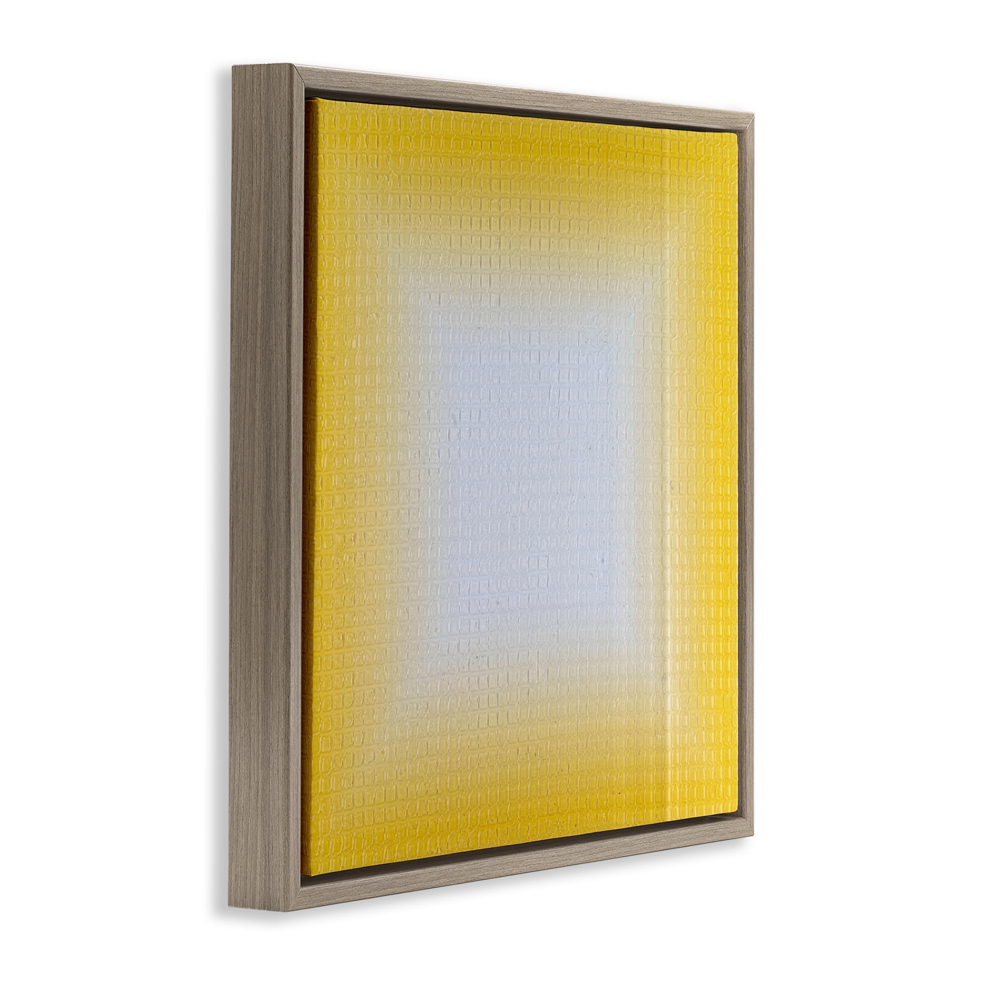 Stupell Industries Yellow Ombre Fade Abstract Painting Brown Floater Framed Canvas Art Print Wall Art, 18 x 18