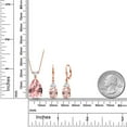 thumbnail image 2 of Gem Stone King 18K Rose Gold Plated Silver Peach Nano Morganite and White Zirconia Pendant Earrings Jewelry Set for Women (17.30 Cttw, Pear Shape 18X13MM, with 18 inch Chain), 2 of 3