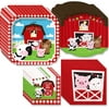 Farm Animals - Barnyard Baby Shower or Birthday Party Tableware Plates and Napkins - Bundle for 32