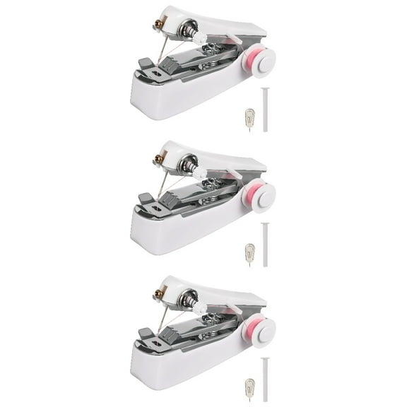 3pcs Handheld Sewing Machine Portable Mini Sewing Machine Diy Fabric Clothes Sewing Machine