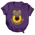 thumbnail image 5 of Women's Short Sleeve T-Shirt WCJM Women's Acrylic T-Shirt Purple Plus Size Sunflower Print Short Sleeve T-Shirt For Women Casual Daily Wear, 5 of 6