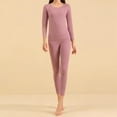 thumbnail image 2 of Silk Thermal Underwear Set Velvet Soft Autumn Winter Base Layer Two Piece Outfit for Women and Men, 2 of 5