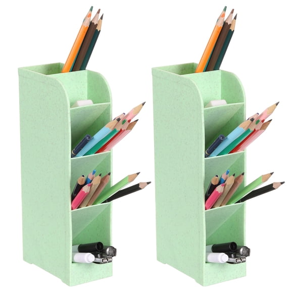 2Pcs Marker Organizer, 5 Slots Marker Holder Organizer Plastic Marker Storage Holder for Store Paint Brushes(Green)