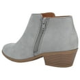 thumbnail image 3 of Soda Women Small Short Heel Ankle Boots Side Zipper Booties Faux Leather MUG-S Light Gray 6, 3 of 3