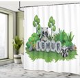 thumbnail image 5 of Ambesonne Lemur Shower Curtain, Madagascar Forest Animals, 69"Wx75"L, Grey Lime Green, 5 of 5