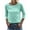 Mint, variant on 3/4 Sleeve Women Round NeckSolid Casual Basic Tops  T Shirt
