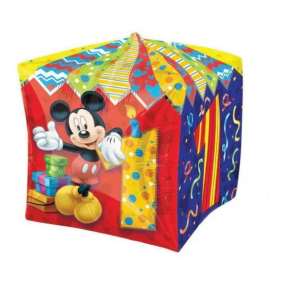 15 inch MICKEY MOUSE Cubez AGE 1 Balloon  Party Supplies Decorations Foil Mylar Balloon