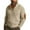245#Khaki, variant on Men's Casual Sweatshirt Long Sleeve Stand Collar Pullover Button Down Fall Winter Sweater with Elbow Patches White L