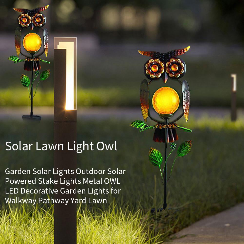 Metal OWL LED Decorative Garden Lights for Walkway,Pathway,Yard,Lawn TAKE ME Garden Solar Lights Outdoor,Solar Powered Stake Lights Green