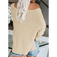 thumbnail image 3 of V-Neck Women Loose Batsleeve Knit Sweater, 3 of 3