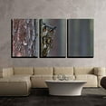 thumbnail image 2 of wall26 - 3 Piece Canvas Wall Art - Eurasian Eagle Owl, Bubo Bubo, Hidden of Tree Trunk in The Winter Forest - Modern Home Art Stretched and Framed Ready to Hang - 16"x24"x3 Panels, 2 of 4