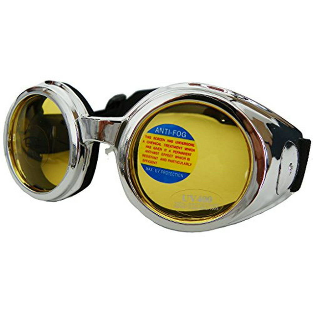Small Round Goggles (Silver / Yellow)