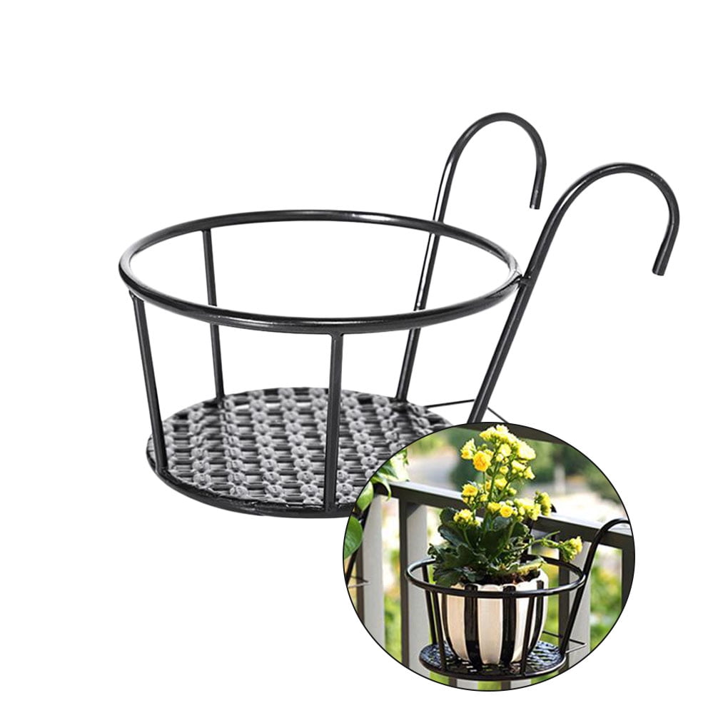 Machinehome Flower Pot Holder Iron Art Hanging Basket Balcony Garden