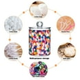 thumbnail image 6 of Yayeee 2 Pack Qtip Holder Bathroom Cotton Swab Canister with Lid Clear Dispenser Set, White Colorful Circles, 6 of 6