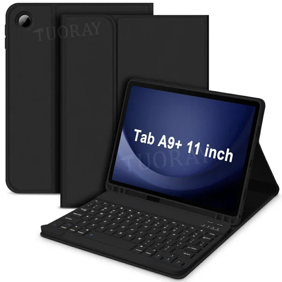 Bluetooth Keyboard Case For Samsung Galaxy Tab A9 / A9 Plus 11" inch (SM-X210 X215 X216) Tablet Magnetically Detachable Wireless Keyboard with Pencil Holder