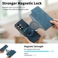 thumbnail image 6 of Allytechgroup Flip Case for Samsung Galaxy Z Fold 5 with Credit Card Slot, PU Leather Wallet Phone Case Kickstand Shockproof Magnetic Back Cover for Samsung Galaxy Z Fold 5, Blue, 6 of 8