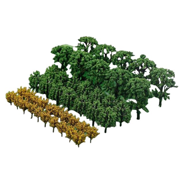 tredstone 50x Train Scenery Mixed Miniature Trees for Layout Accessories DIY Material Banyan Tree