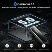New Bee Bluetooth Headphones V5.0 Wireless (24H Talk Time/180D Standby) w/Mic, Dual Device Connectivity for iPhone/Android/Samsung/Laptop, Business Trucker Headsets,Black