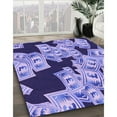 thumbnail image 3 of Ahgly Company Machine Washable Indoor Round Transitional Mauve Purple Area Rugs, 3' Round, 3 of 7