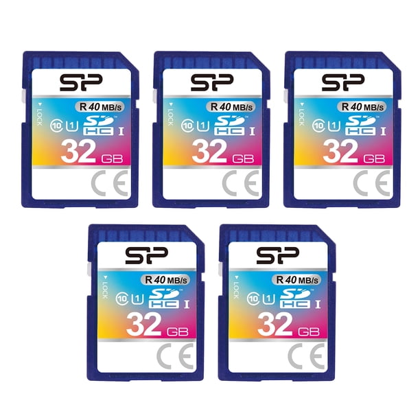 Tarjeta de memoria flash SDHC Clase 10 UHS-1 de 32 GB, paquete de 5 unidades de Silicon Power