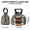 thumbnail image 5 of Black Sunflower Drawstring Lunch Bag Women - Drawstring Lunch Bag Insulated for Work Office - Stain-Resistant Large Lunchbags for Women with Multi-Pockets, 5 of 6