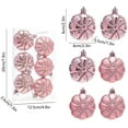 thumbnail image 2 of 6 PCS Glitter Christmas Ball Ornament Decorative for Tree Pink and Silver Hanging Ornament Set Shatterproof Ball Decoration for Xmas Holiday Party （E）, 2 of 6