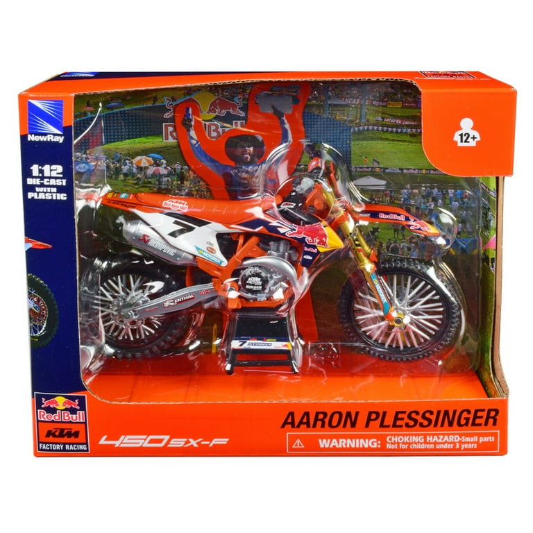 New Ray KTM 450 SX-F Diecast Scale Dirt Bike, #7 Aaron