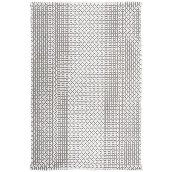 SAFAVIEH Montauk Cara Geometric Cotton Area Rug, Grey/Ivory, 5' x 8'