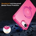thumbnail image 6 of Dteck for iPhone 16e Case with Screen Protector, Magnetic for iPhone 16E Phone Case Compatible with MagSafe, Military Grade Drop Tested Translucent Hard Back Protective Cover with Ring Stand,Rose, 6 of 8