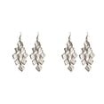 thumbnail image 3 of yingyy 2 Pieces Glitter Earrings Exquisite Multilayer Ear Dangle with Tassels Electroplating Fashion Accessory Valentines Day Silver 2Set, 3 of 6