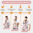thumbnail image 4 of Ocanoiy Portabebés para recién nacidos y niños pequeños con asiento de cadera, portabebés canguro para bebés, portabebés para hombres/mujeres, papá, mamá (rosa), 4 of 5