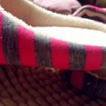 thumbnail image 4 of Striped Cloth Bottom Couples Warm Slippers Non Slipping Shoes for Men & Women, 4 of 5