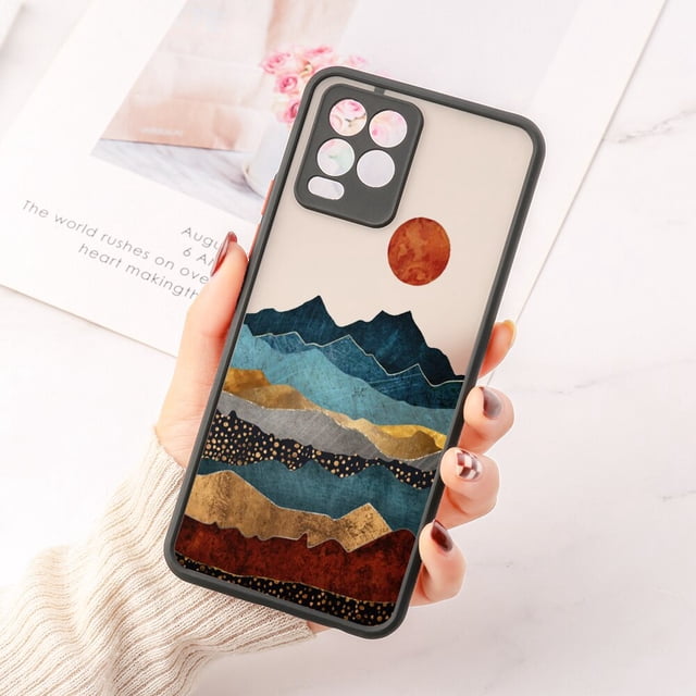 Funda de paisaje para OPPO Realme 9 Pro, cubierta transparente mate dura, 9i, 8i, 8, 7, 6, 6i, 5, 5s, 9 Pro Plus, 9, 5G, SE Fivean unisex