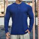 thumbnail image 1 of pstuiky Camisas de manga larga de invierno para hombre, Camiseta/camiseta informal de manga larga con cuello redondo y lavado holgado de terciopelo para hombre Tops de talla grande para hombre xxxl, 1 of 3