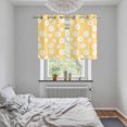 thumbnail image 5 of White Yellow Daisy Kitchen Curtains Small Short 39 Inch Length, Spring Summer Floral Botanical Grommet Top Bedroom Living Room Curtains, Light Filtering Cafe Curtain Drapes 2 Panels Set 55''x39'', 5 of 9