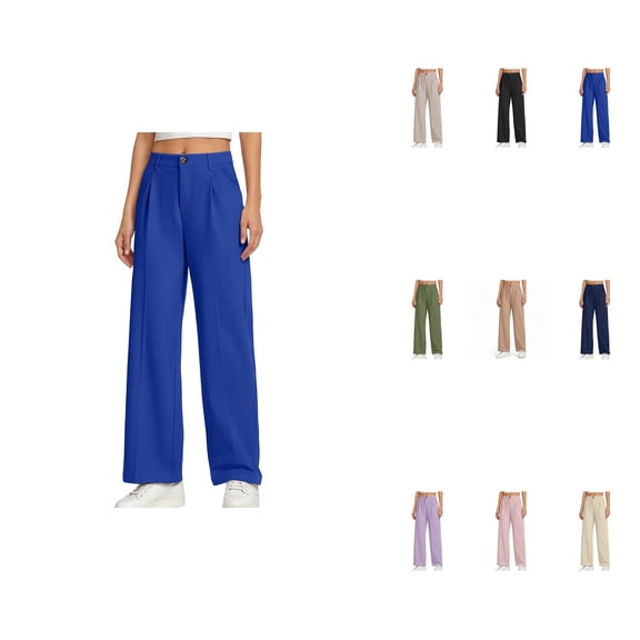 Wide Leg Dress Pants for Girls – School Uniform Khaki Pants, Preppy Fashion, Sizes 5-14 Years