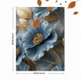 thumbnail image 3 of Qisvanset Blue Gold Flower Artwork Canvas Art 15.75x11.81 Inches, 3 of 8